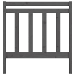 Testiera per Letto Grigia 96x4x100 cm in Legno Massello di Pino