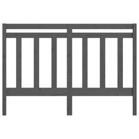 Testiera per Letto Grigia 126x4x100cm in Legno Massello di Pino 817782