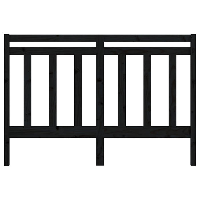 Testiera per Letto Nera 126x4x100 cm in Legno Massello di Pino