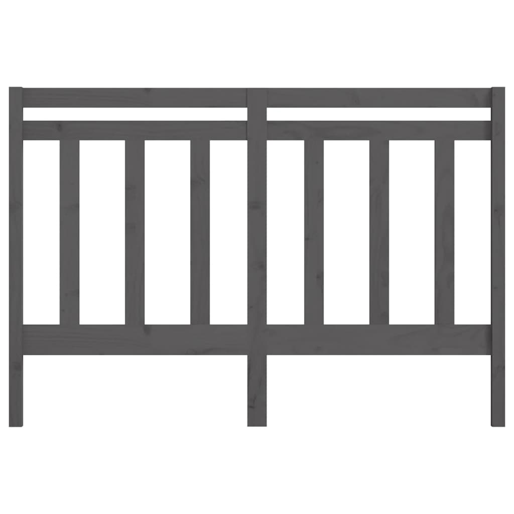 Testiera per Letto Grigia 141x4x100cm in Legno Massello di Pino 817787