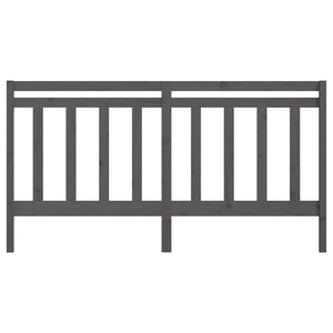 Testiera per Letto Grigia 186x4x100cm in Legno Massello di Pino 817807
