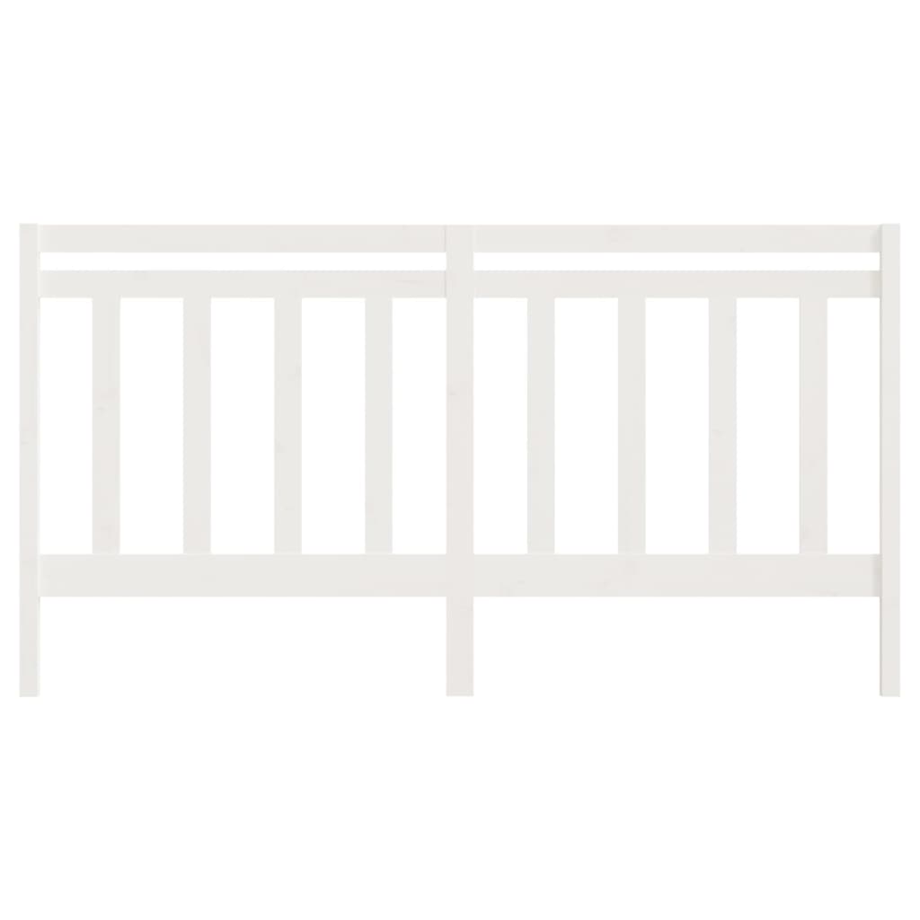 Testiera per Letto Bianca 206x4x100 cm Legno Massello di Pino 817811