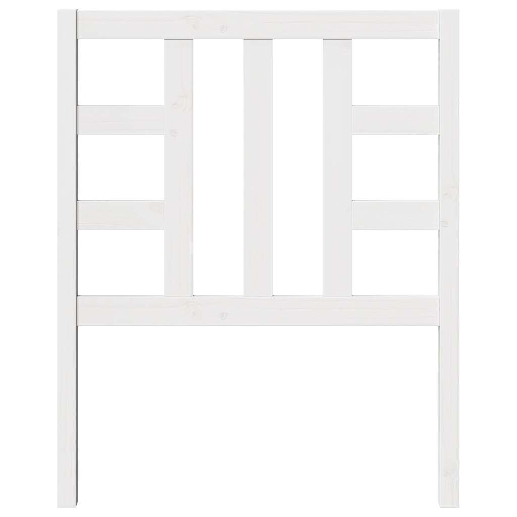 Testiera per Letto Bianca 81x4x100 cm in Legno Massello di Pino 817816