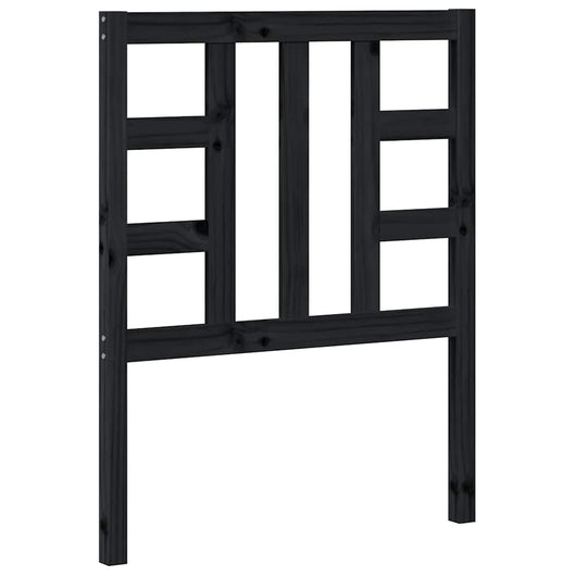 Testiera per Letto Nera 81x4x100 cm in Legno Massello di Pino 817819