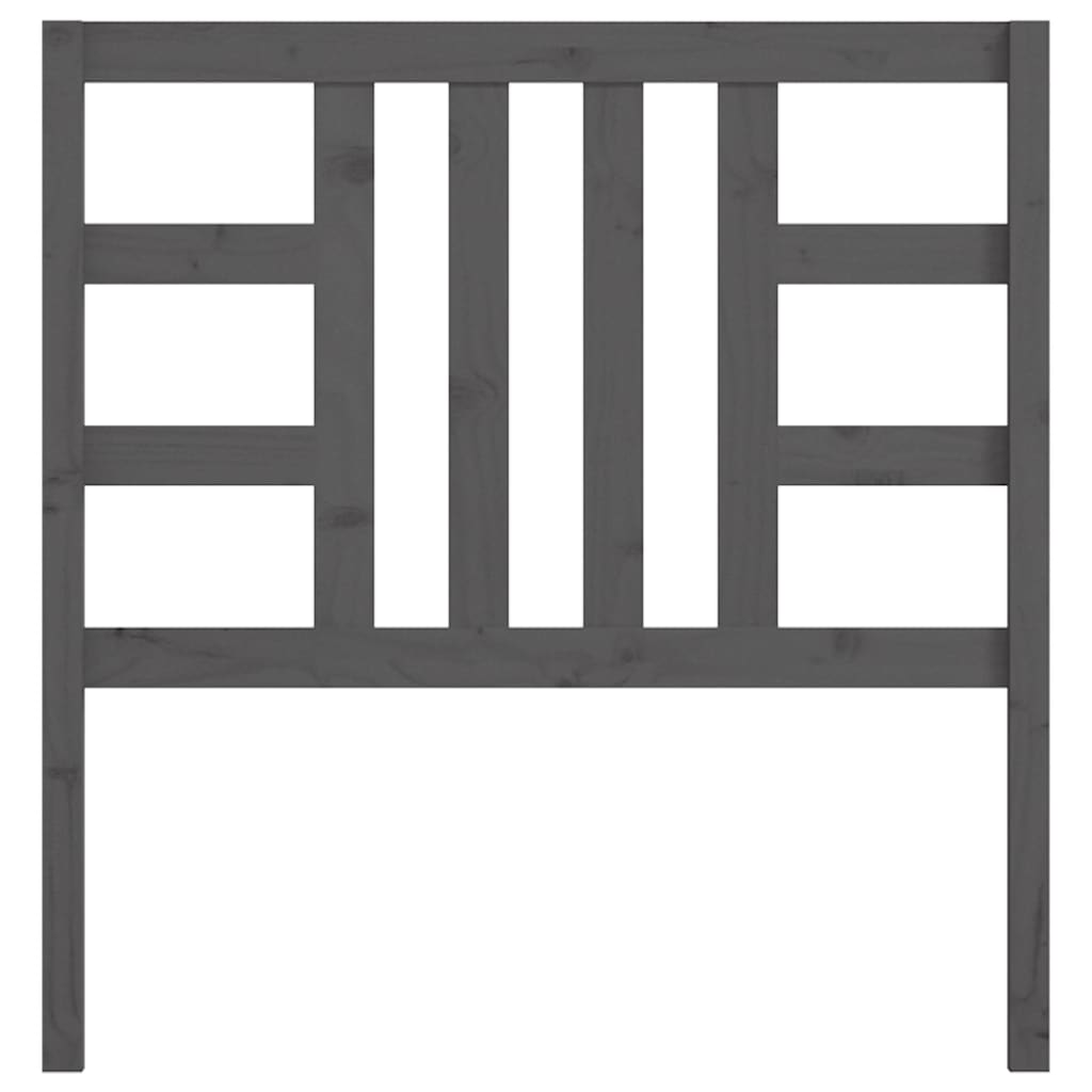 Testiera per Letto Grigia 96x4x100 cm in Legno Massello di Pino