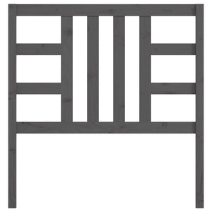 Testiera per Letto Grigia 96x4x100 cm in Legno Massello di Pino