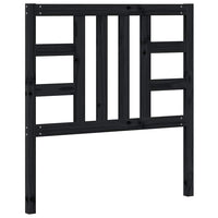 Testiera per Letto Nera 96x4x100 cm in Legno Massello di Pino 817824
