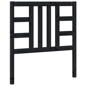 Testiera per Letto Nera 96x4x100 cm in Legno Massello di Pino 817824