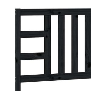 Testiera per Letto Nera 96x4x100 cm in Legno Massello di Pino 817824