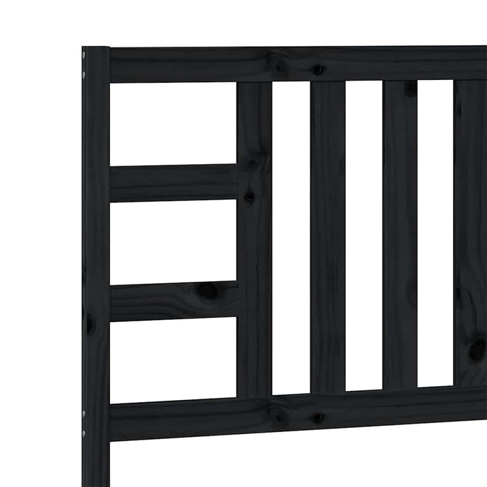 Testiera per Letto Nera 96x4x100 cm in Legno Massello di Pino 817824