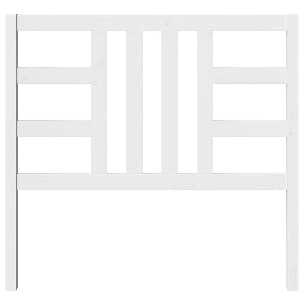 Testiera per Letto Bianca 106x4x100 cm Legno Massello di Pino 817826