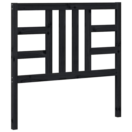 Testiera per Letto Nera 106x4x100 cm in Legno Massello di Pino 817829