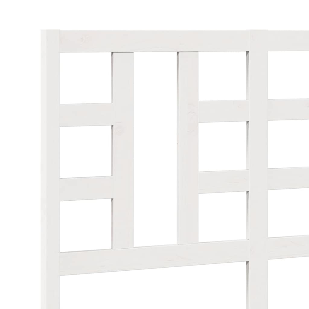 Testiera per Letto-Testata-Testiera Decorativa Bianca 126x4x100cm in Legno Massello di Pino 803833