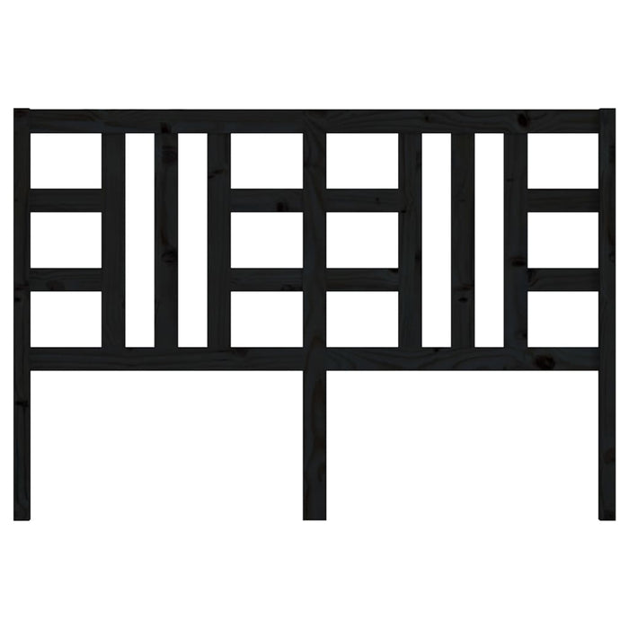 Testiera per Letto Nera 126x4x100 cm in Legno Massello di Pino 817834