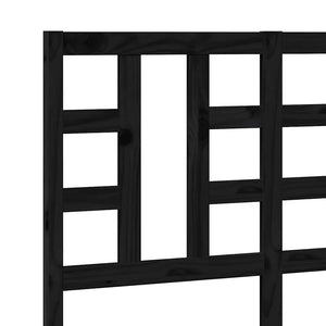 Testiera per Letto Nera 126x4x100 cm in Legno Massello di Pino 817834