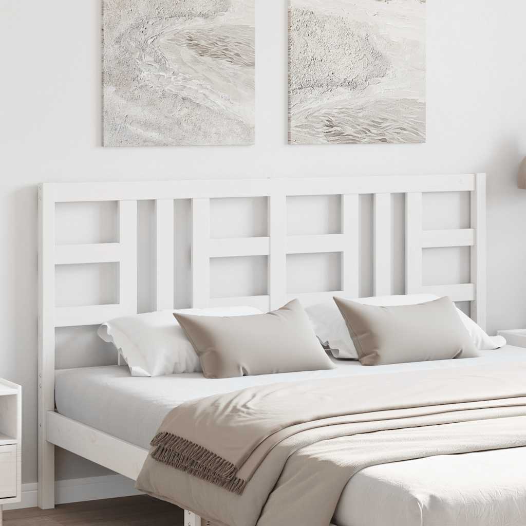 Testiera per Letto-Testata-Testiera Decorativa Bianca 156x4x100 cm Legno Massello di Pino