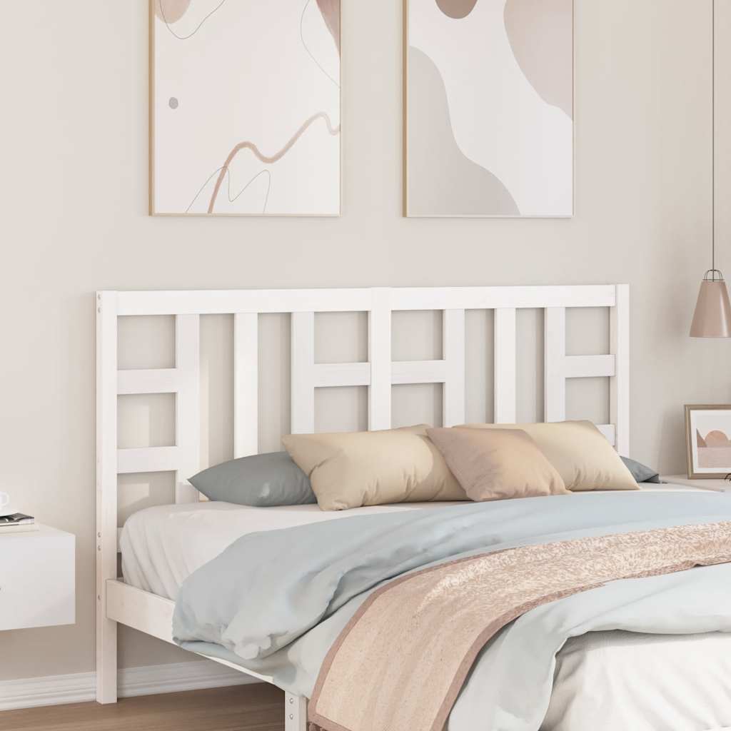 Testiera per Letto-Testata-Testiera Decorativa Bianca 156x4x100 cm Legno Massello di Pino