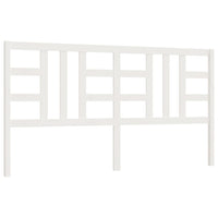 Testiera per Letto Bianca 206x4x100cm in Legno Massello di Pino 817861