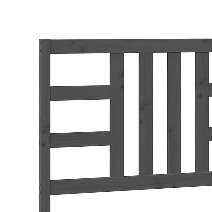 Testiera per Letto-Testata-Testiera Decorativa Grigia 206x4x100cm in Legno Massello di Pino 453420