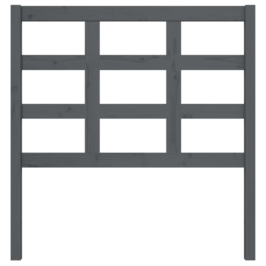 Testiera per Letto Grigia 95,5x4x100 cm Legno Massello di Pino 817872