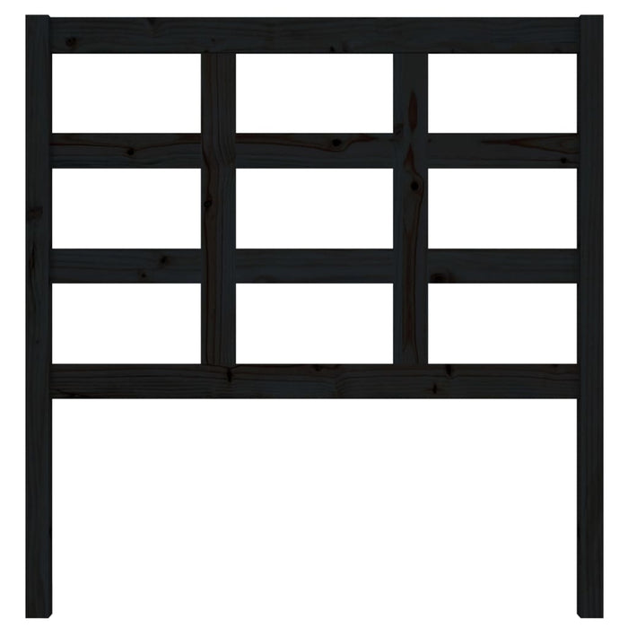 Testiera per Letto Nera 95,5x4x100 cm in Legno Massello di Pino 817874