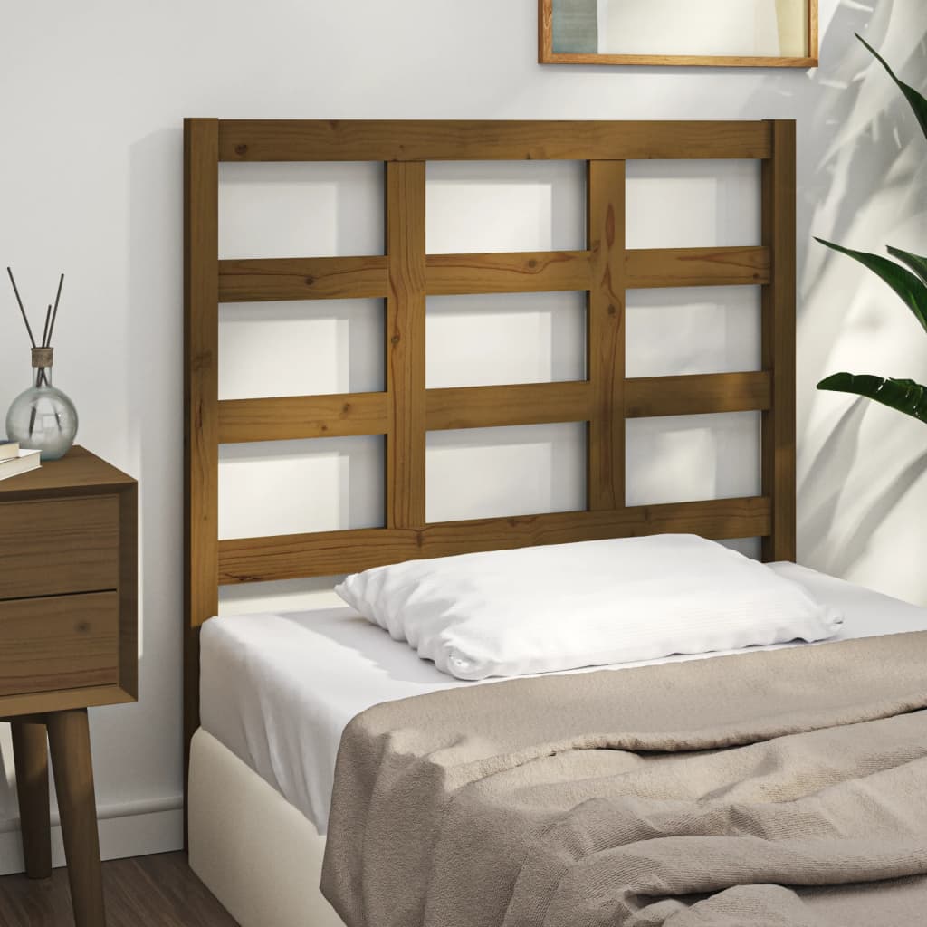 Testiera per Letto ambra 105,5x4x100 cm Legno Massello di Pino 817878