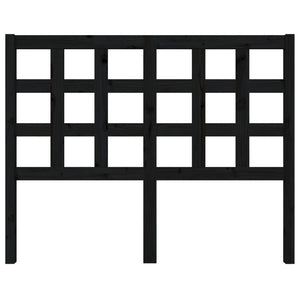 Testiera per Letto Nera 125,5x4x100cm in Legno Massello di Pino 817884