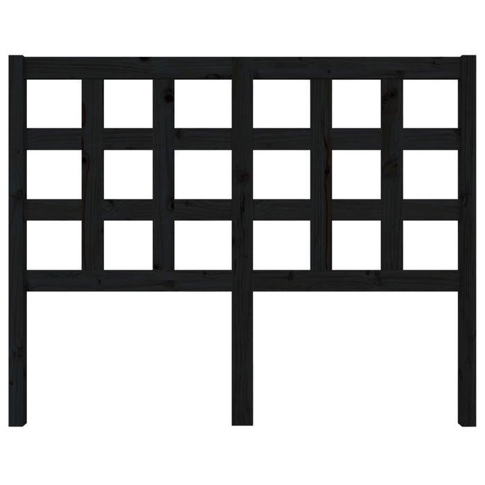 Testiera per Letto-Testata-Testiera Decorativa Nera 125,5x4x100cm in Legno Massello di Pino 790601
