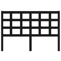 Testiera per Letto Nera 145,5x4x100cm in Legno Massello di Pino 817894