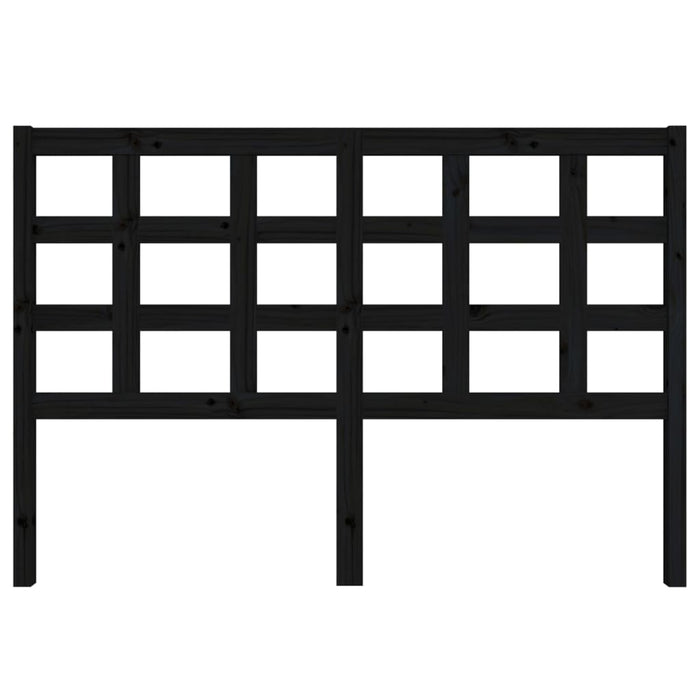 Testiera per Letto Nera 145,5x4x100cm in Legno Massello di Pino 817894