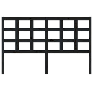 Testiera per Letto Nera 156x4x100 cm in Legno Massello di Pino 817899