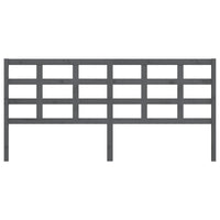 Testiera per Letto Grigia 205,5x4x100 cm Legno Massello di Pino 817912