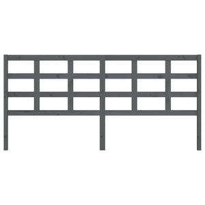 Testiera per Letto Grigia 205,5x4x100 cm Legno Massello di Pino 817912