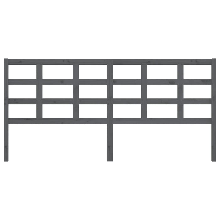 Testiera per Letto Grigia 205,5x4x100 cm Legno Massello di Pino 817912