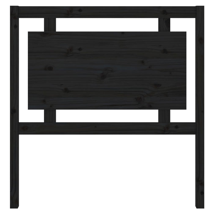 Testiera per Letto Nera 95,5x4x100 cm in Legno Massello di Pino 817924
