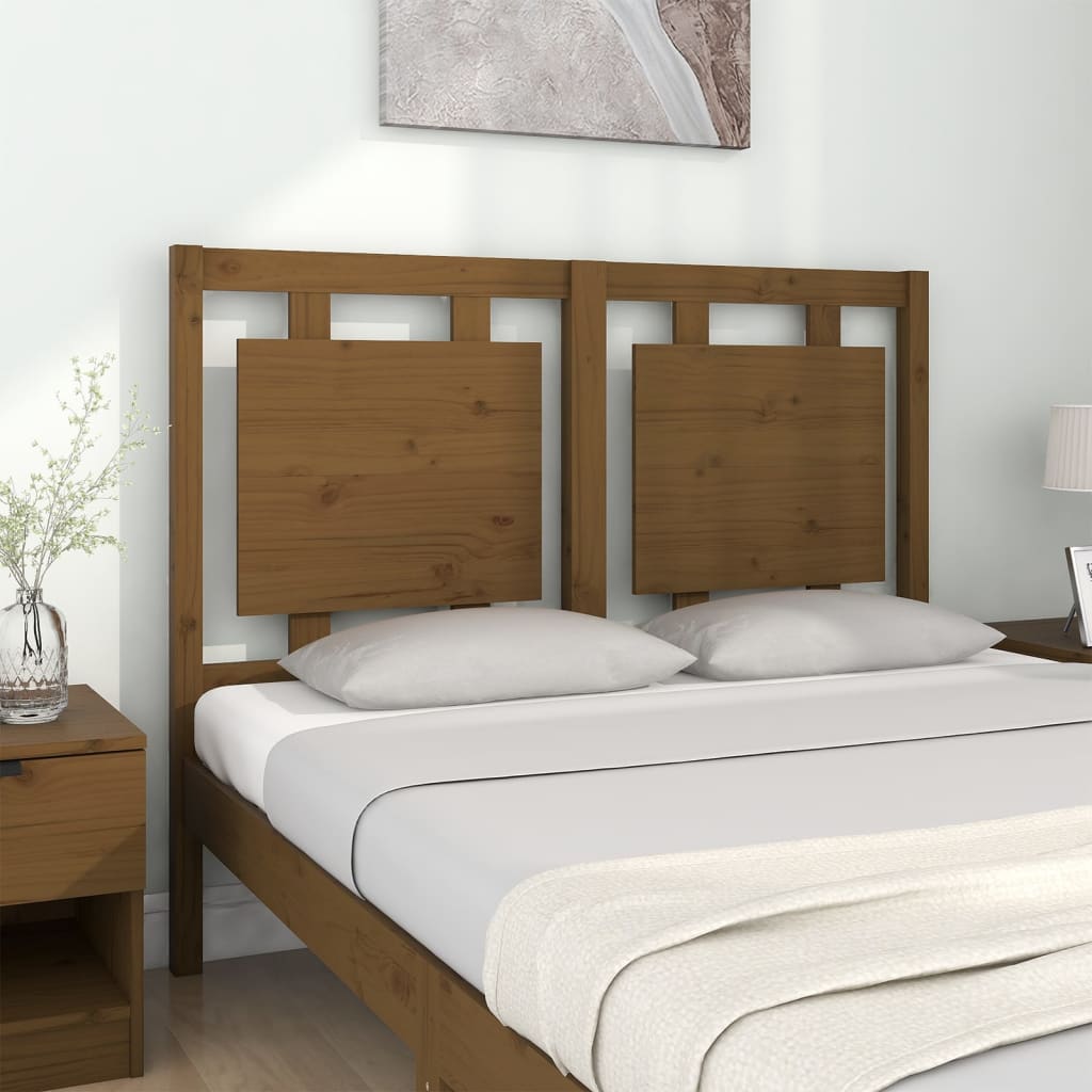Testiera per Letto ambra 125,5x4x100 cm Legno Massello di Pino 817933