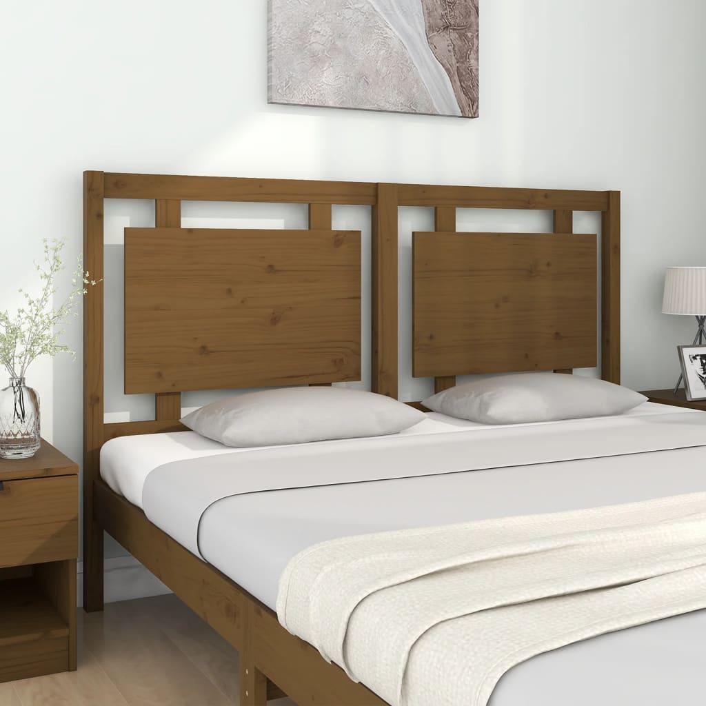 Testiera per Letto ambra 155,5x4x100 cm Legno Massello di Pino 817948