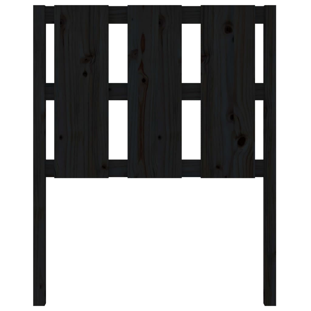 Testiera per Letto Nera 80,5x4x100 cm in Legno Massello di Pino 817969