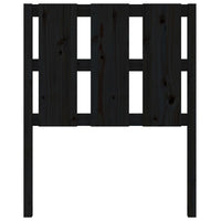 Testiera per Letto Nera 80,5x4x100 cm in Legno Massello di Pino 817969