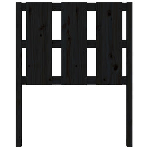 Testiera per Letto Nera 80,5x4x100 cm in Legno Massello di Pino 817969