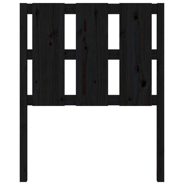 Testiera per Letto Nera 80,5x4x100 cm in Legno Massello di Pino 817969