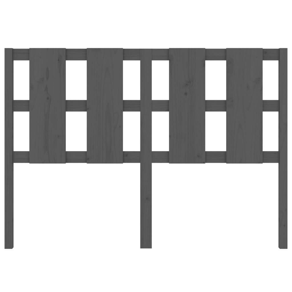 Testiera per Letto Grigia 125,5x4x100 cm Legno Massello di Pino 817982