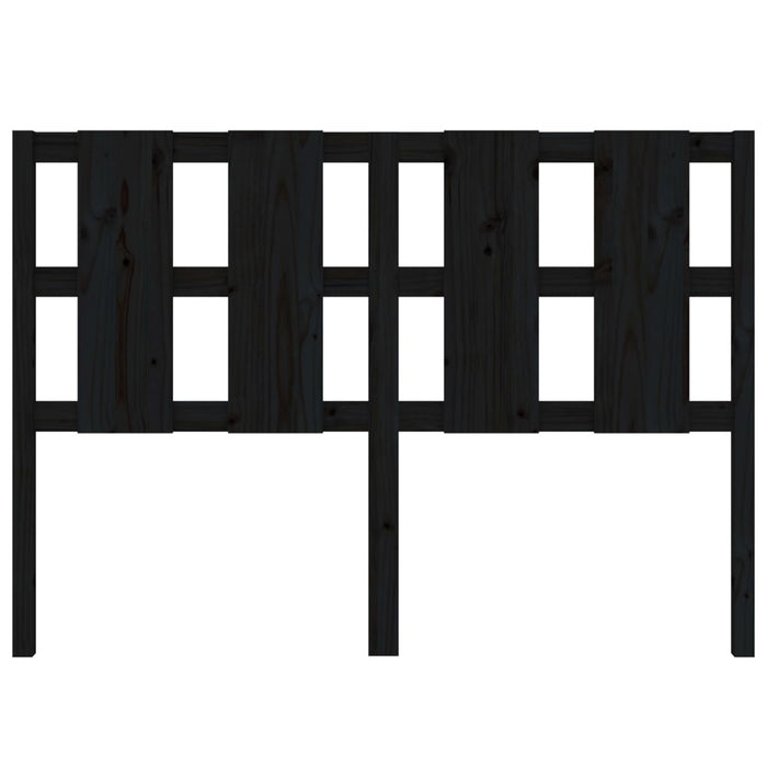 Testiera per Letto Nera 125,5x4x100cm in Legno Massello di Pino