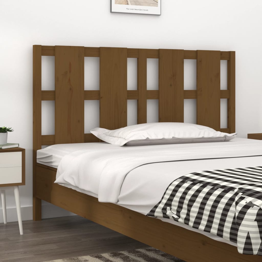 Testiera per Letto ambra 140,5x4x100 cm Legno Massello di Pino 817988