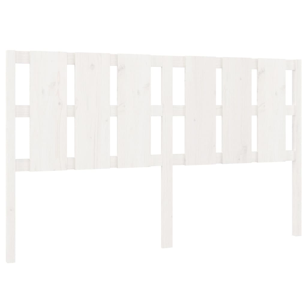 Testiera per Letto-Testata-Testiera Decorativa Bianca 165,5x4x100 cm Legno Massello di Pino 446177