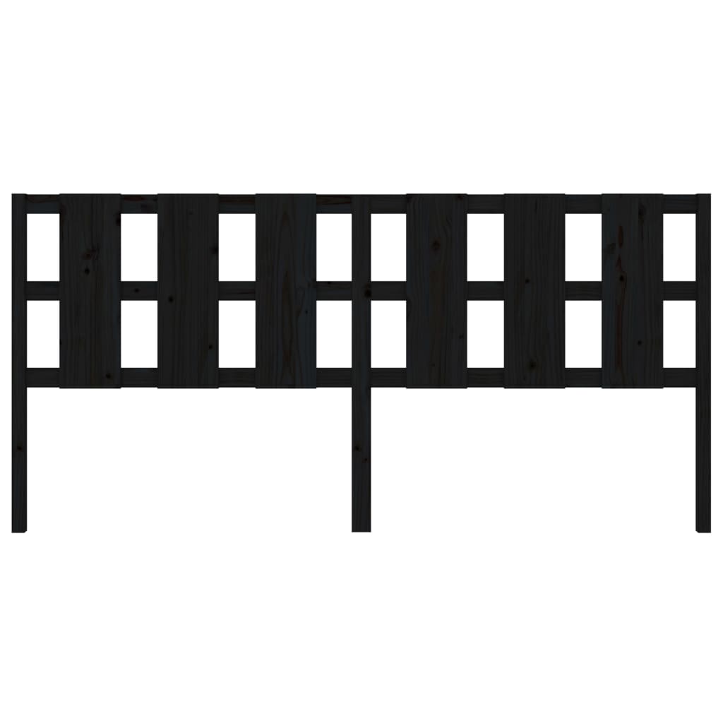 Testiera per Letto Nera 205,5x4x100cm in Legno Massello di Pino cod mxl 31792