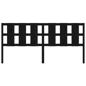 Testiera per Letto Nera 205,5x4x100cm in Legno Massello di Pino cod mxl 31792