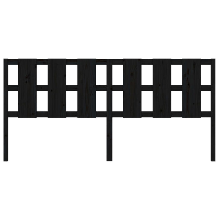 Testiera per Letto Nera 205,5x4x100cm in Legno Massello di Pino cod mxl 31792