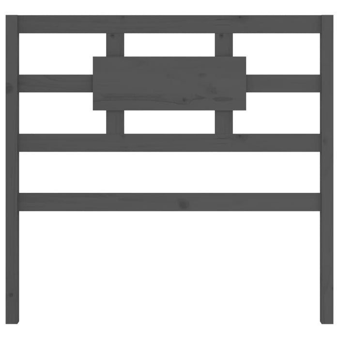 Testiera Letto Grigia 80,5x4x100 cm in Legno Massello di Pino 818017