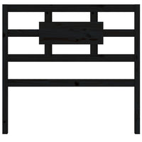 Testiera per Letto Nera 95,5x4x100 cm in Legno Massello di Pino 818024
